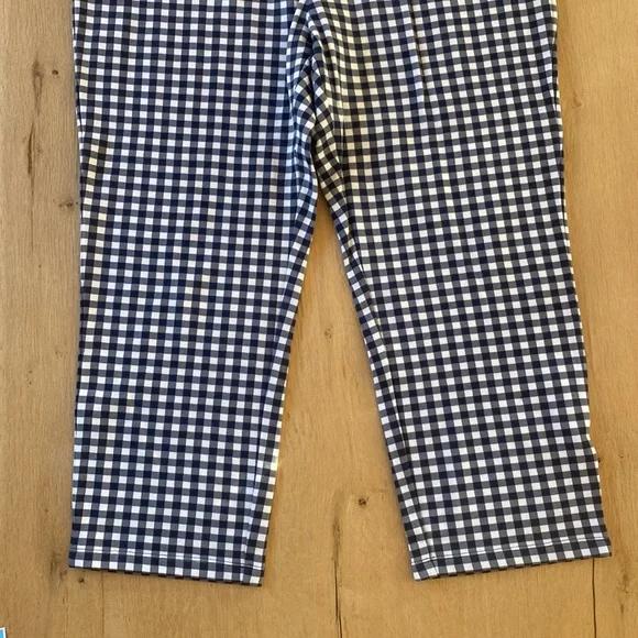 Draper James Gingham sweatpants Nassau Navy XL NWOT - Picture 4 of 8